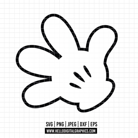 COD2618 - Mickey hand sketch svg, Mickey outline Svg, Disney svg, Magical svg, Mickey face svg