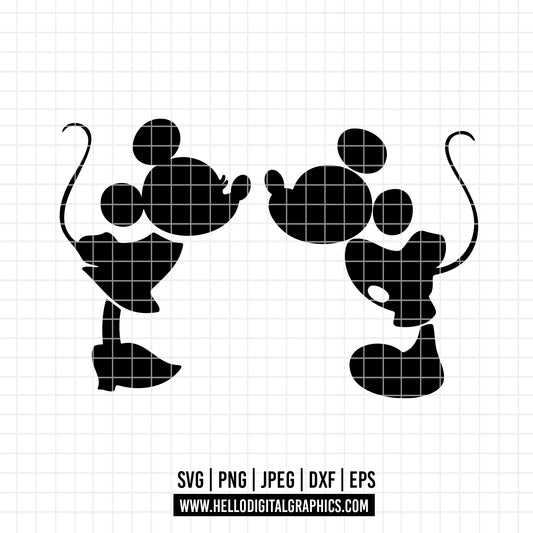 COD2632 - Mickey and minnie svg, Disney svg, mickey svg, minnie svg, Silhouette, Cricut