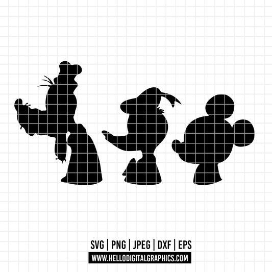 COD2635 - Mickey svg, donald svg, goofy svg, Disney svg, Mickey Mouse svg, Silhouette, Cricut