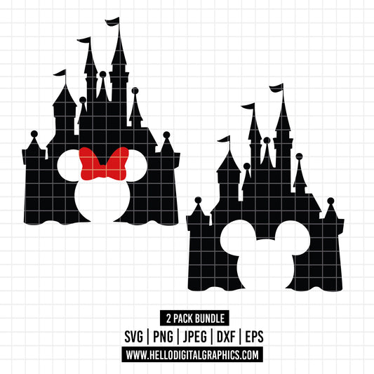 COD2636 - Castle svg, disney castle svg, disney svg, tinker bell svg, cricut, silhouette