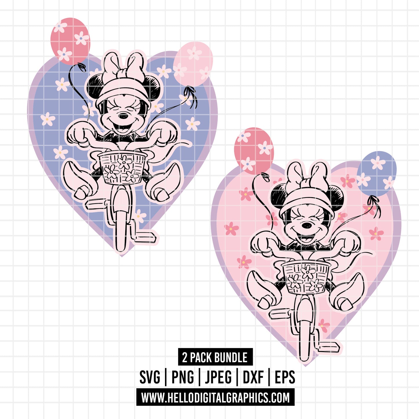 COD2684 - Minnie riding a bike svg, Minnie svg, Spring svg, Disney svg, disneyland t shirt svg, Disney svg, Silhouette, Cricut