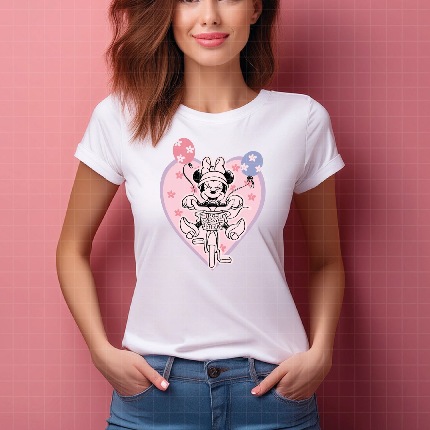 COD2684 - Minnie riding a bike svg, Minnie svg, Spring svg, Disney svg, disneyland t shirt svg, Disney svg, Silhouette, Cricut