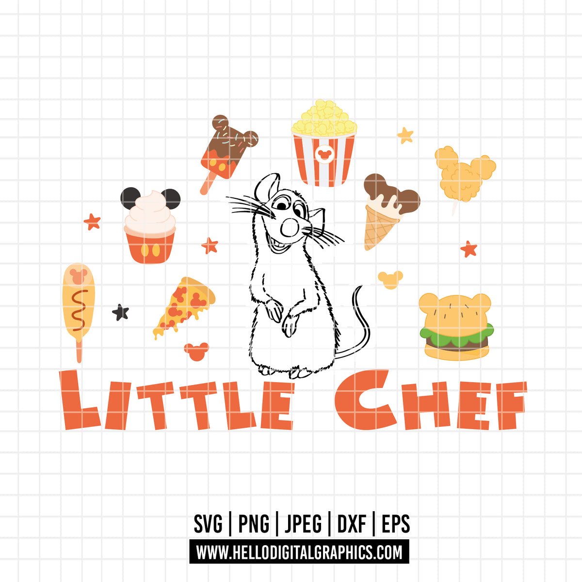 COD2696 - Ratatouille snack Svg, Little chef svg, Ratatouille Png, Mou ...