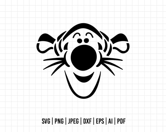 COD273- Tiger svg, Winnie the pooh svg, tiger face svg, disney svg, Pooh face svg, bear Png