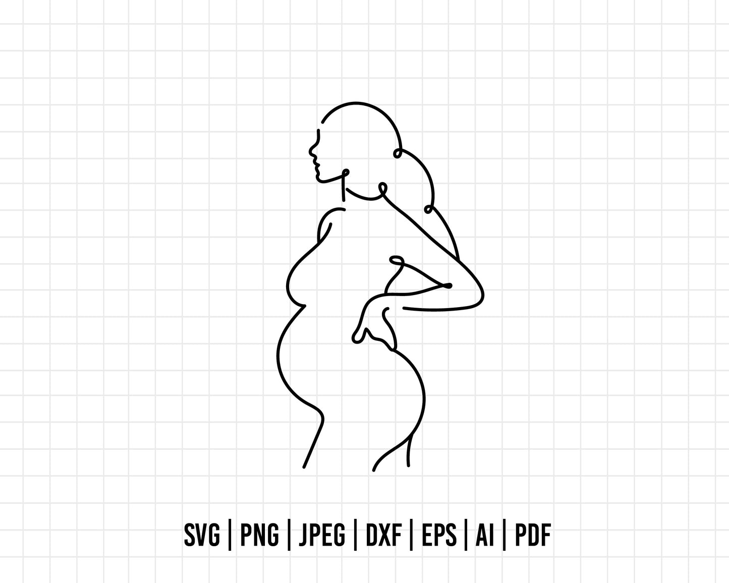 COD276-Baby svg, Pregnant Woman Svg, Line Art Svg, Motherhood Cricut Pregnancy Silhouette Mum