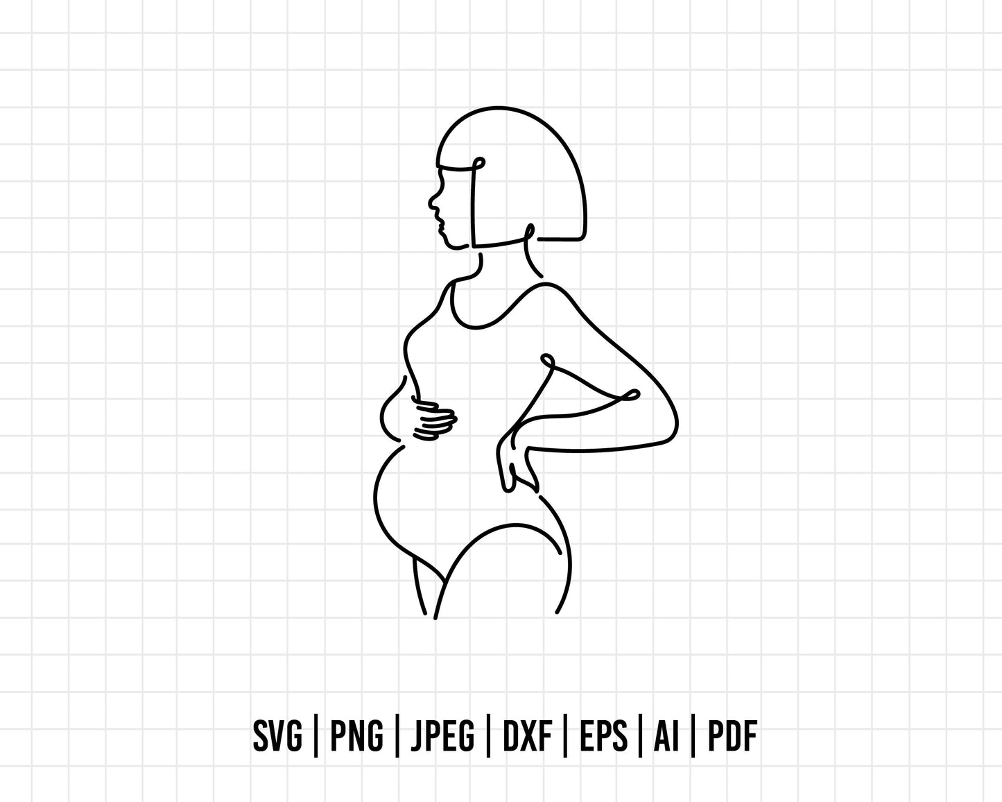 COD277- Baby svg, Pregnant Woman Svg, Line Art Svg, Motherhood Cricut Pregnancy Silhouette Mum