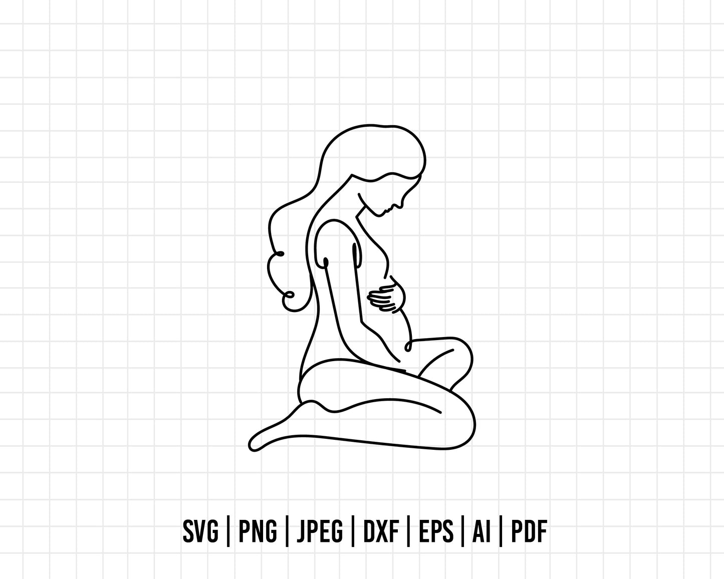 COD278- Baby svg, Pregnant Woman Svg, Line Art Svg, Motherhood Cricut Pregnancy Silhouette Mum