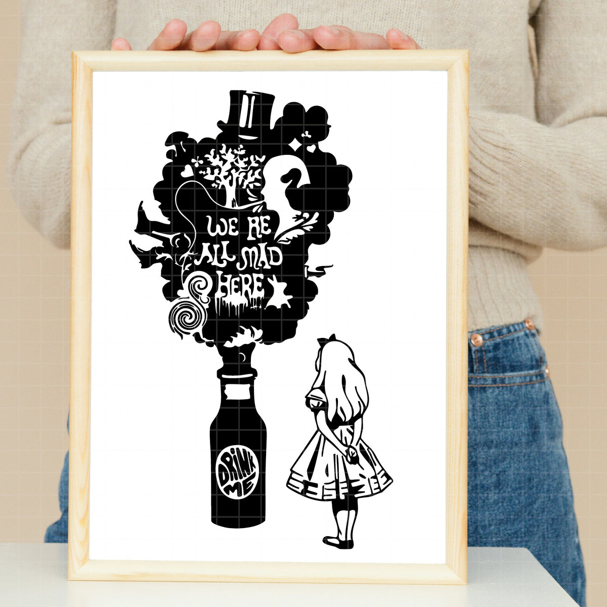 Alice Falling Svg COD2802 - Alice in wonderland svg, Alice sketch svg, disney svg, Silho ...