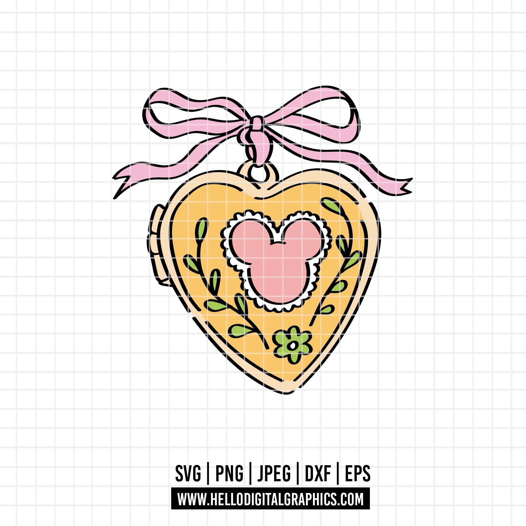 COD2814 -Cute Mouse Love Locket Svg, Heart Pendant Design For Valentin ...