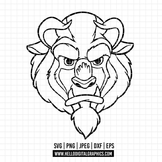 COD2824 - Beauty and the beast svg, bella svg, beast svg, outline svg, cricut, silhouette,Disney svg, Princess Belle