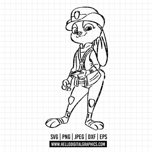 COD2825 - Zootopia SVG, PNG, EPS - Flash line art, Outline clipart vector. Flash having a glass of wine, iconic scenes clipart