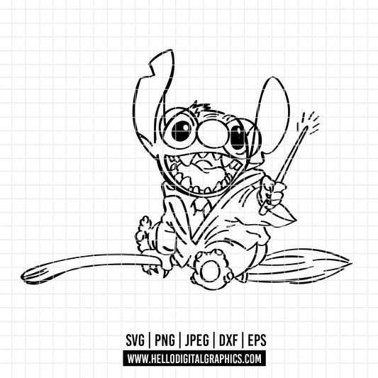 COD2837 - Stitch Potter svg, Lilo and stitch svg, Harry Potter svg, Magic svg, Magic Wizard Svg, Svg for Shirts
