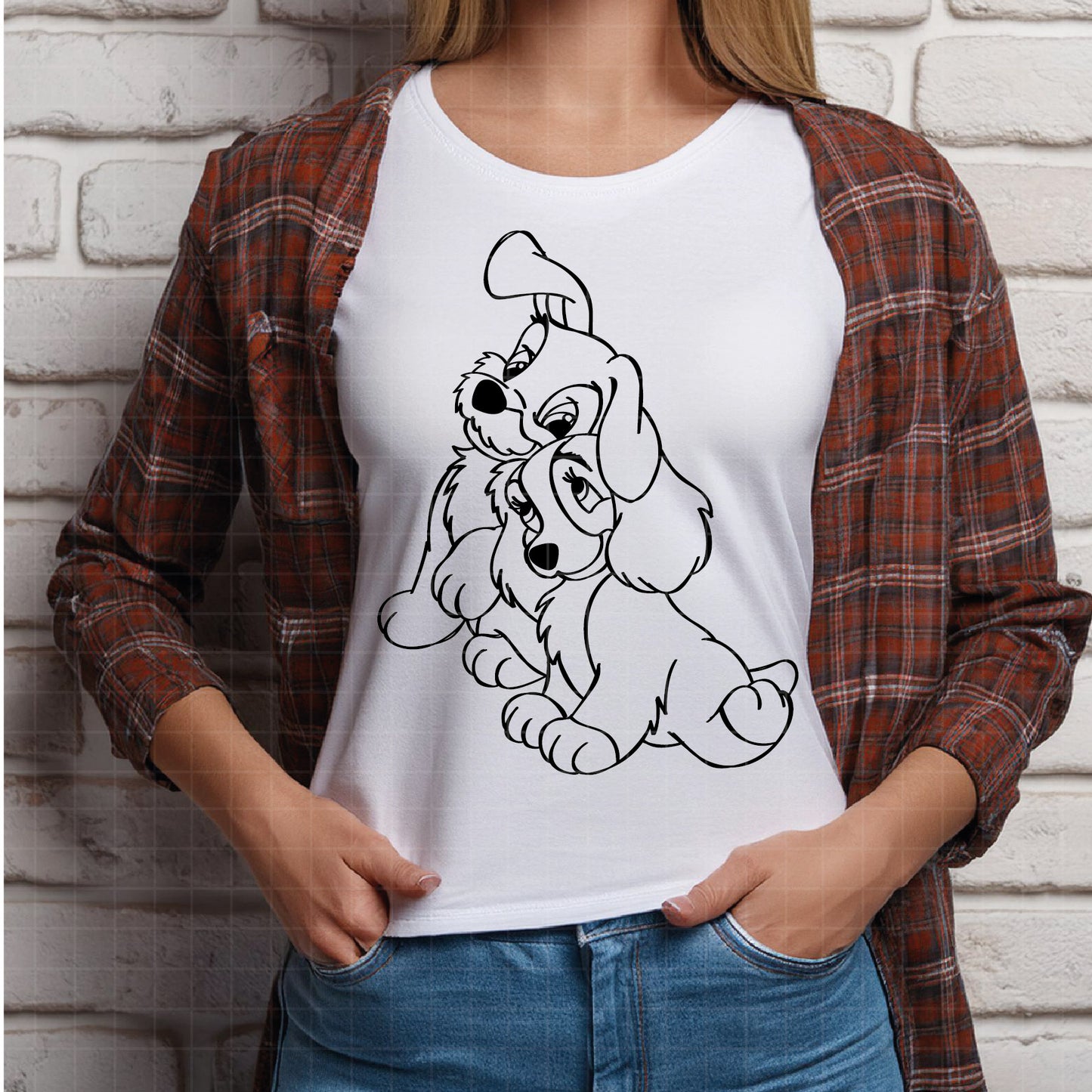 COD2848 - Lady and the Tramp - Digital Download, Instant Download, svg, dxf, eps & png files included!