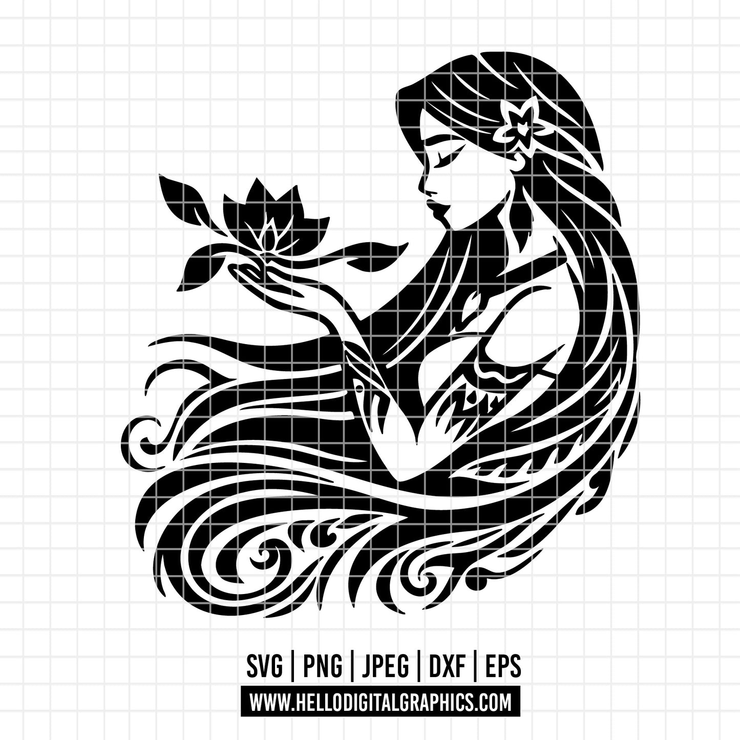COD2858 - Pocahontas svg, nature svg, princess svg, outline svg, cricut silhouette, Disney svg