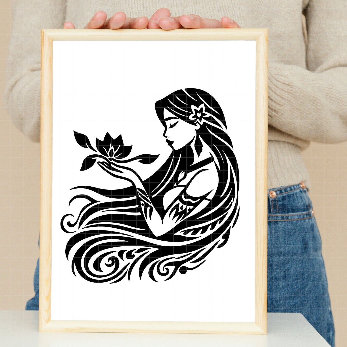 COD2858 - Pocahontas svg, nature svg, princess svg, outline svg, cricut silhouette, Disney svg