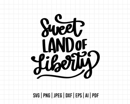 COD288- Sweet land of liberty svg, USA svg, Fourth Of July Svg, America svg, Patriotic Flag Png, Independence Day Png