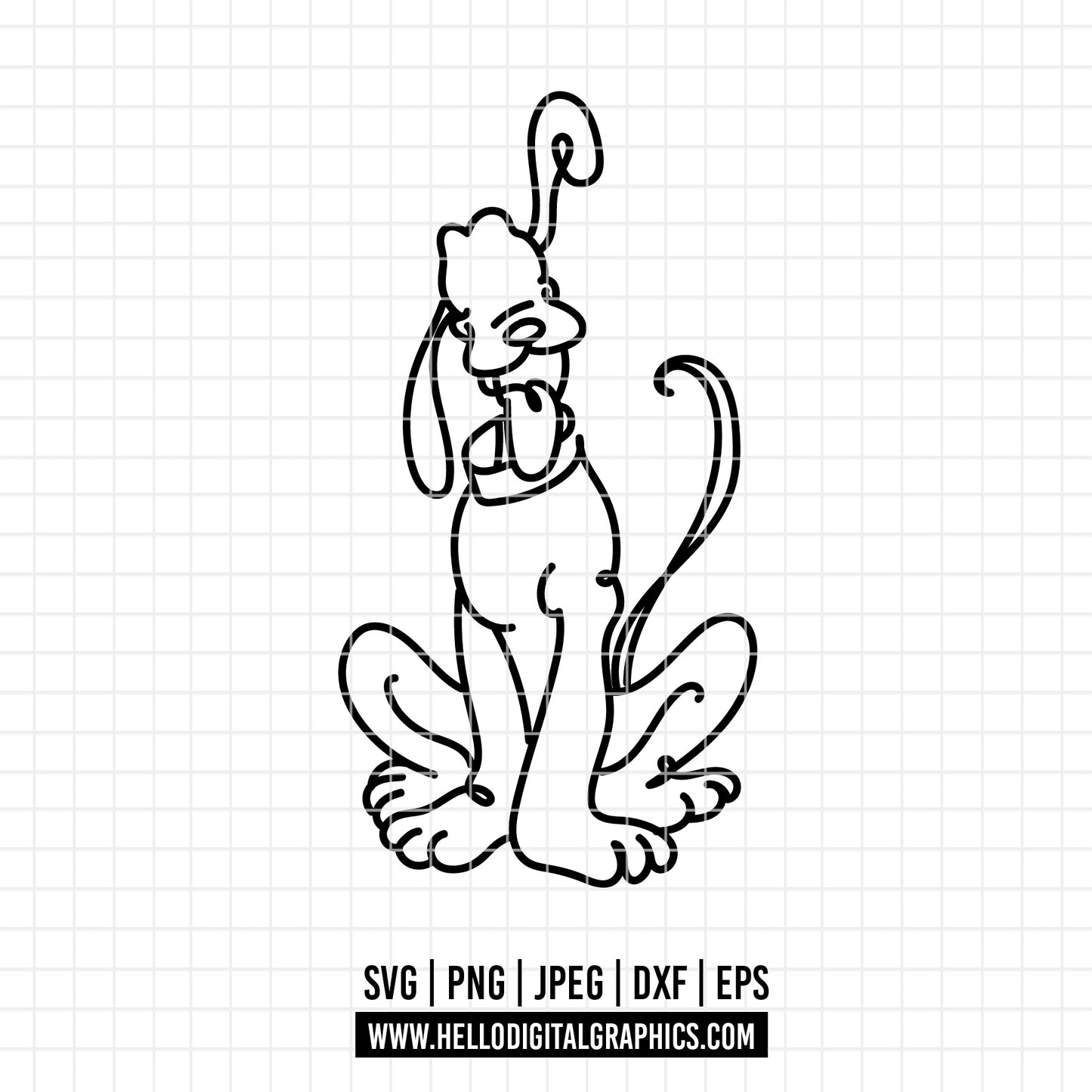 COD2915 - Pluto svg, dog svg, Pluto Silhouette, Cricut, disney svg