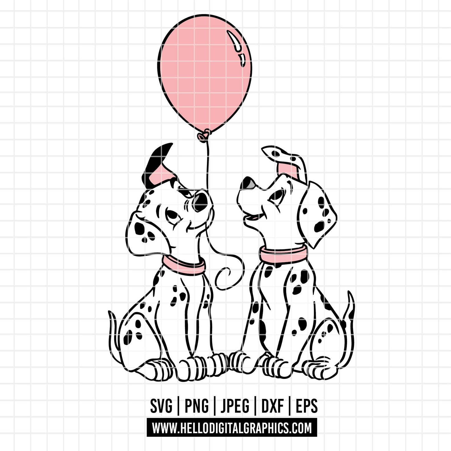 COD2945 - Dalmatian svg, dog svg, 101 dalmatian cut file, puppy outline svg, disney svg