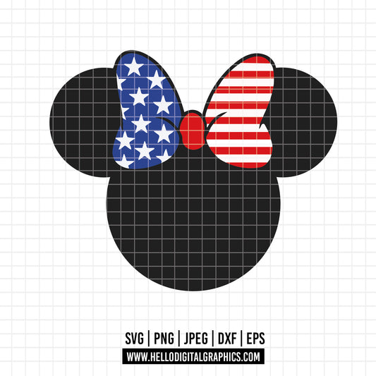 COD265 - Minnie svg, Minnie Mouse head svg, svg cutting file, disney svg