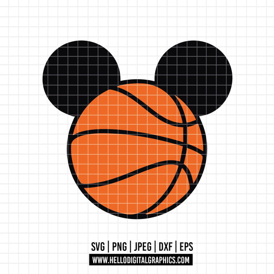 COD2968- Mickey Mouse Basquet Head Svg, Mickey svg, Disney svg