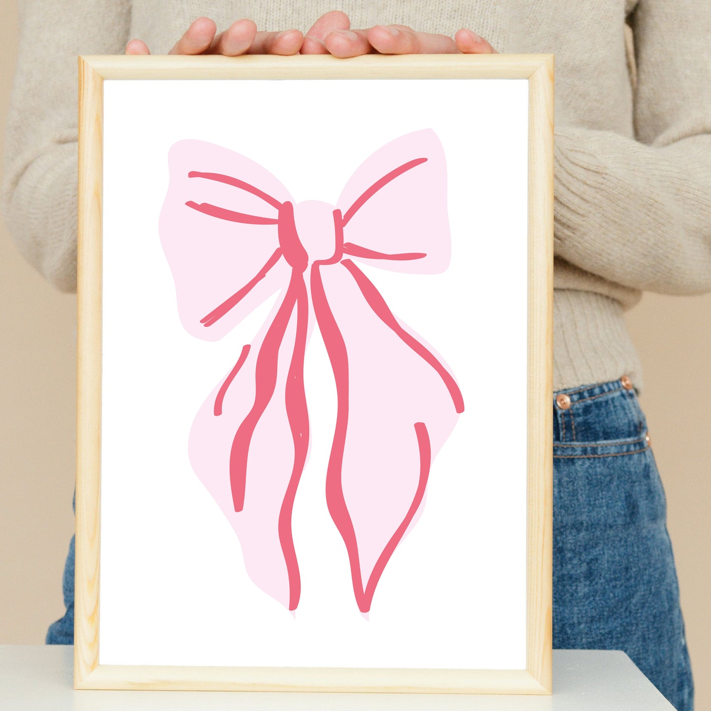 COD2995 - Doodle  bow coquette clipart, Frames Clipart, Aesthetic frames Clipart, frames printable
