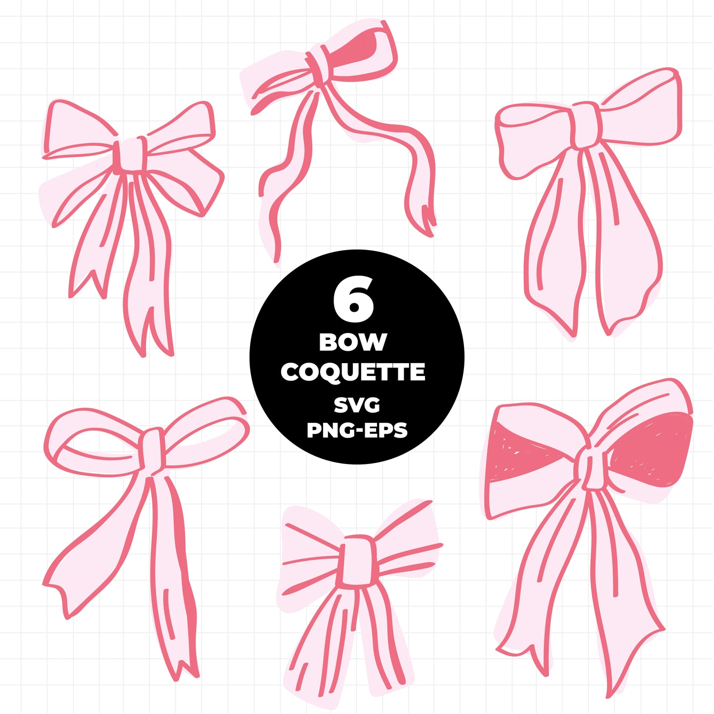 COD2996 - Doodle  bow coquette clipart, Frames Clipart, Aesthetic frames Clipart, frames printable