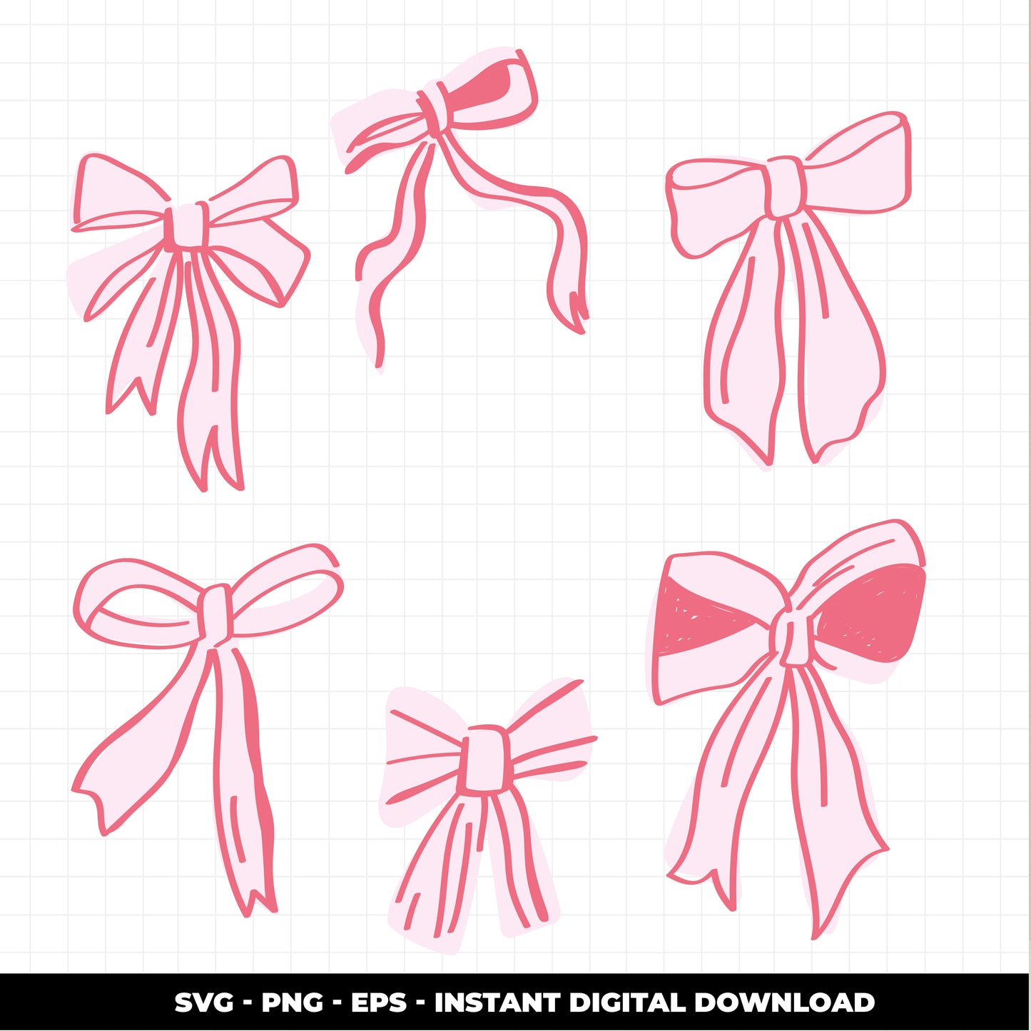 COD2996 - Doodle  bow coquette clipart, Frames Clipart, Aesthetic frames Clipart, frames printable