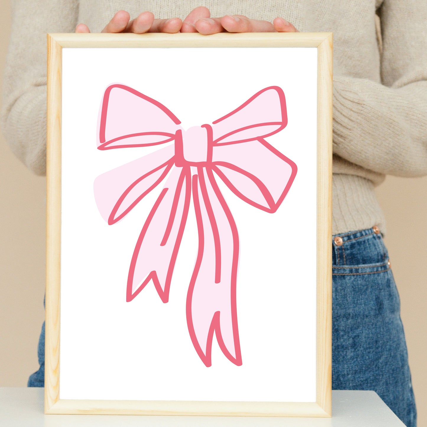 COD2996 - Doodle  bow coquette clipart, Frames Clipart, Aesthetic frames Clipart, frames printable