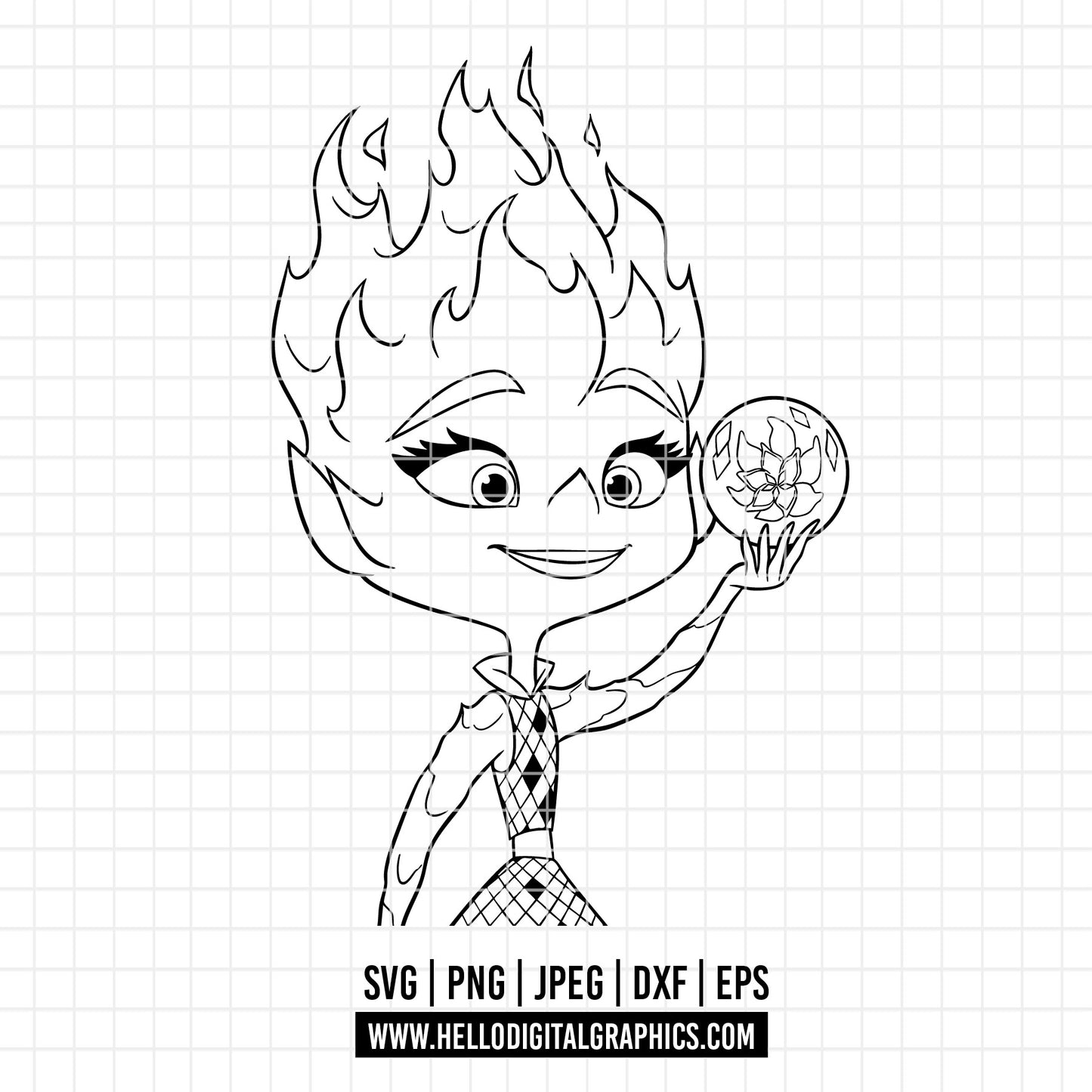 COD2997 - Elemental svg, Elemental PNG, Elemental Digital, disney svg, Silhouette, Cricut