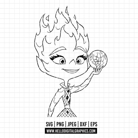 COD2997 - Elemental svg, Elemental PNG, Elemental Digital, disney svg, Silhouette, Cricut