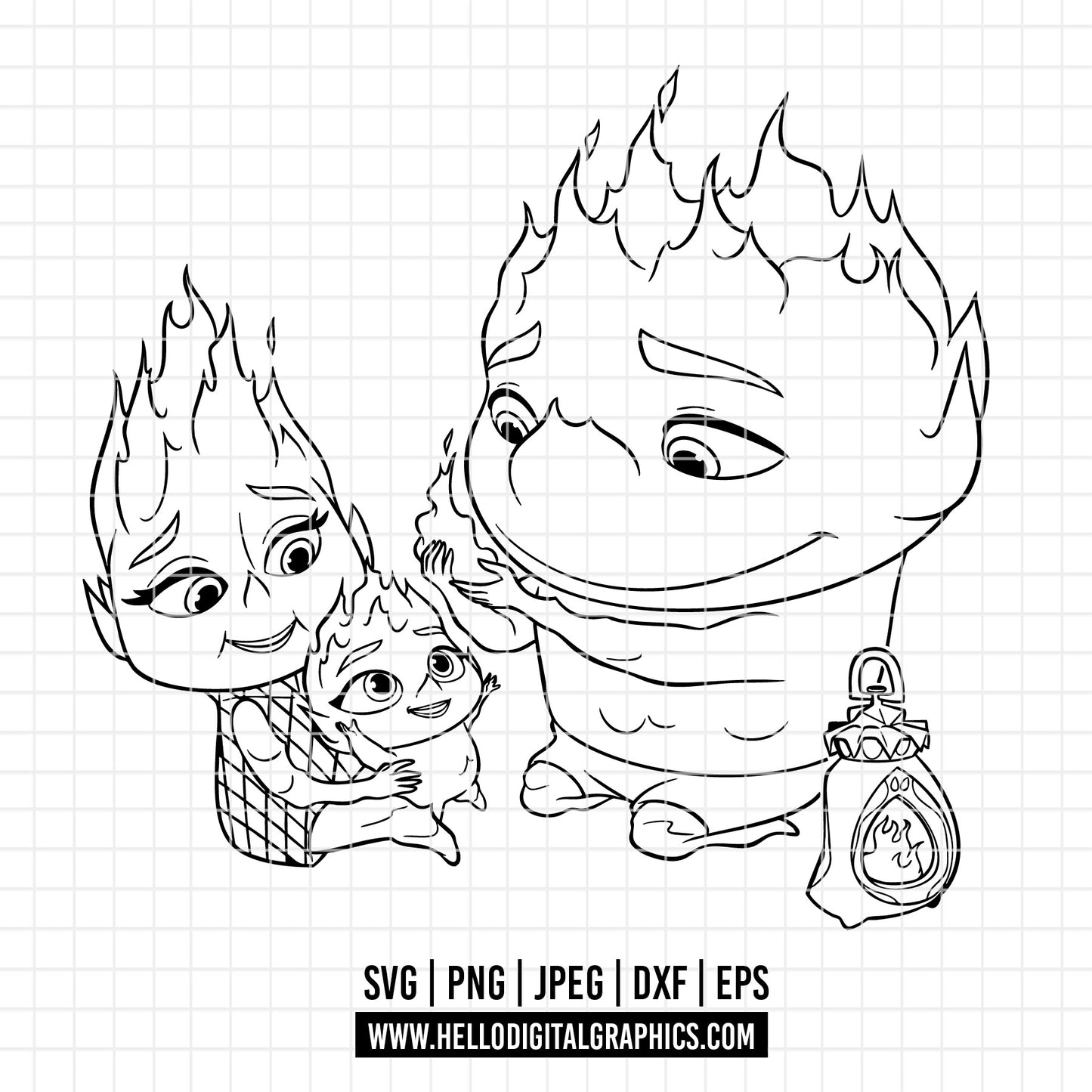 COD2998 - Elemental svg, Elemental PNG, Elemental Digital, disney svg, Silhouette, Cricut