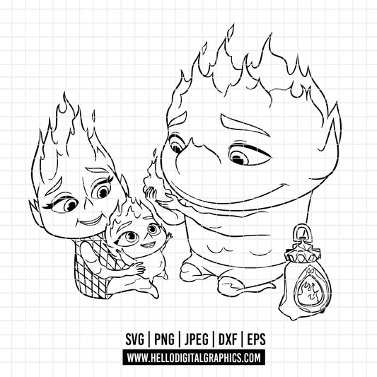 COD2998 - Elemental svg, Elemental PNG, Elemental Digital, disney svg, Silhouette, Cricut