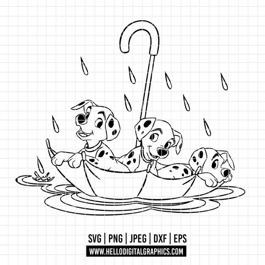 COD3000 - Dalmatian svg, dog svg, 101 dalmatian cut file, puppy outline svg, disney svg