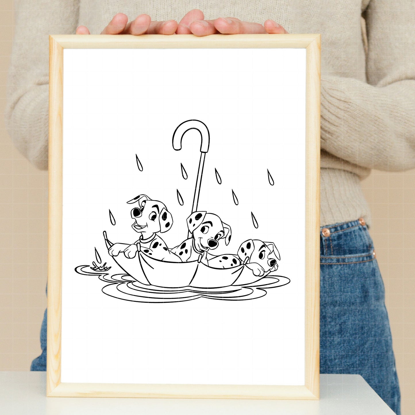 COD3000 - Dalmatian svg, dog svg, 101 dalmatian cut file, puppy outline svg, disney svg