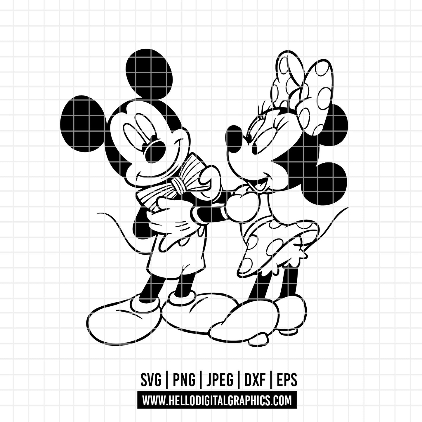 COD3011 - Mickey and minnie svg, Disney svg, mickey svg, minnie svg, Silhouette, Cricut