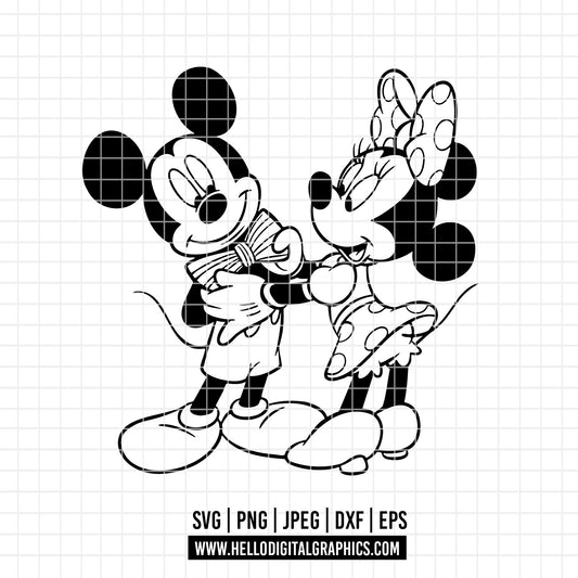 COD3011 - Mickey and minnie svg, Disney svg, mickey svg, minnie svg, Silhouette, Cricut