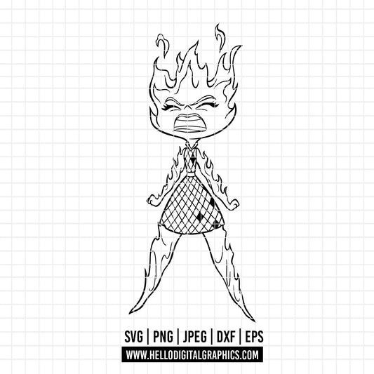 COD3017 - Elemental svg, Elemental PNG, Elemental Digital, disney svg, Silhouette, Cricut