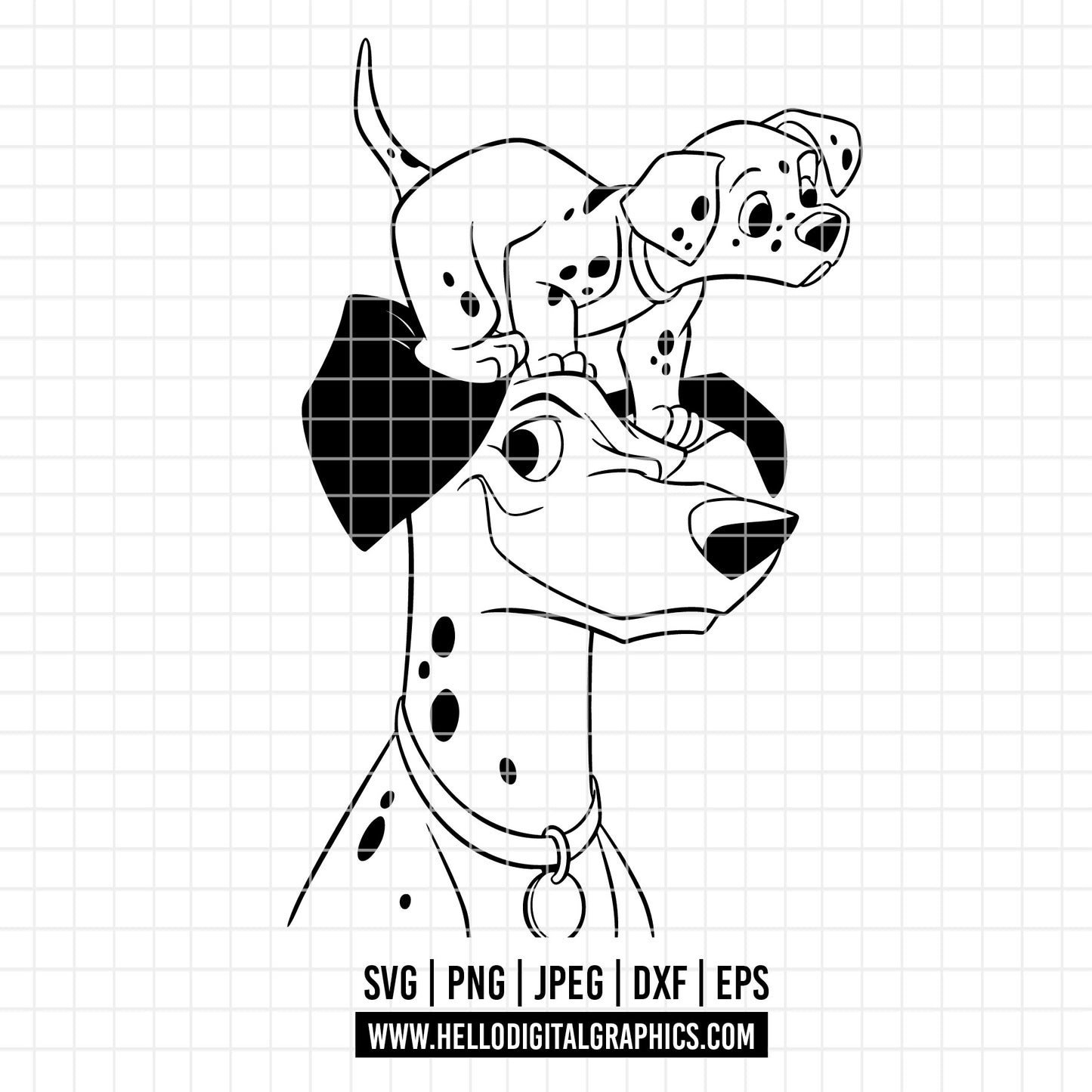 COD3028 - Dalmatian svg, dog svg, dalmatian cut file, puppy outline svg, disney svg