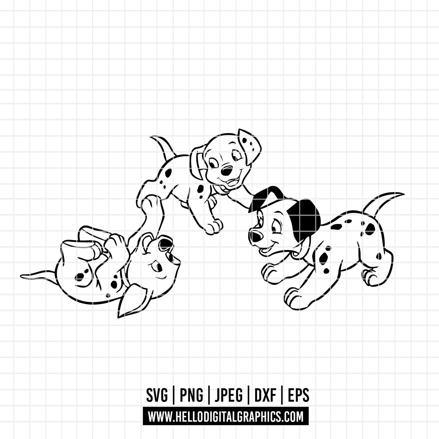 COD3034 - Dalmatian svg, dog svg, dalmatian cut file, puppy outline svg, disney svg