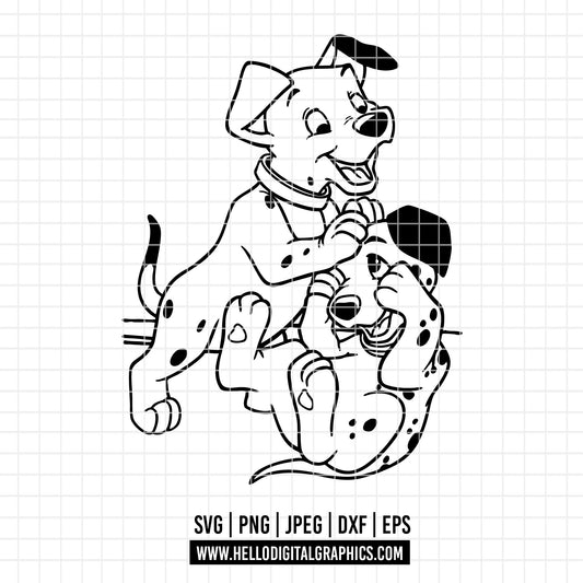 COD3035 - Dalmatian svg, dog svg, dalmatian cut file, puppy outline svg, disney svg