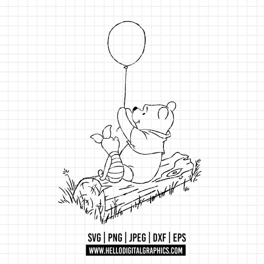 COD3038 - Piglet and pooh svg, Winnie the pooh svg, disney svg