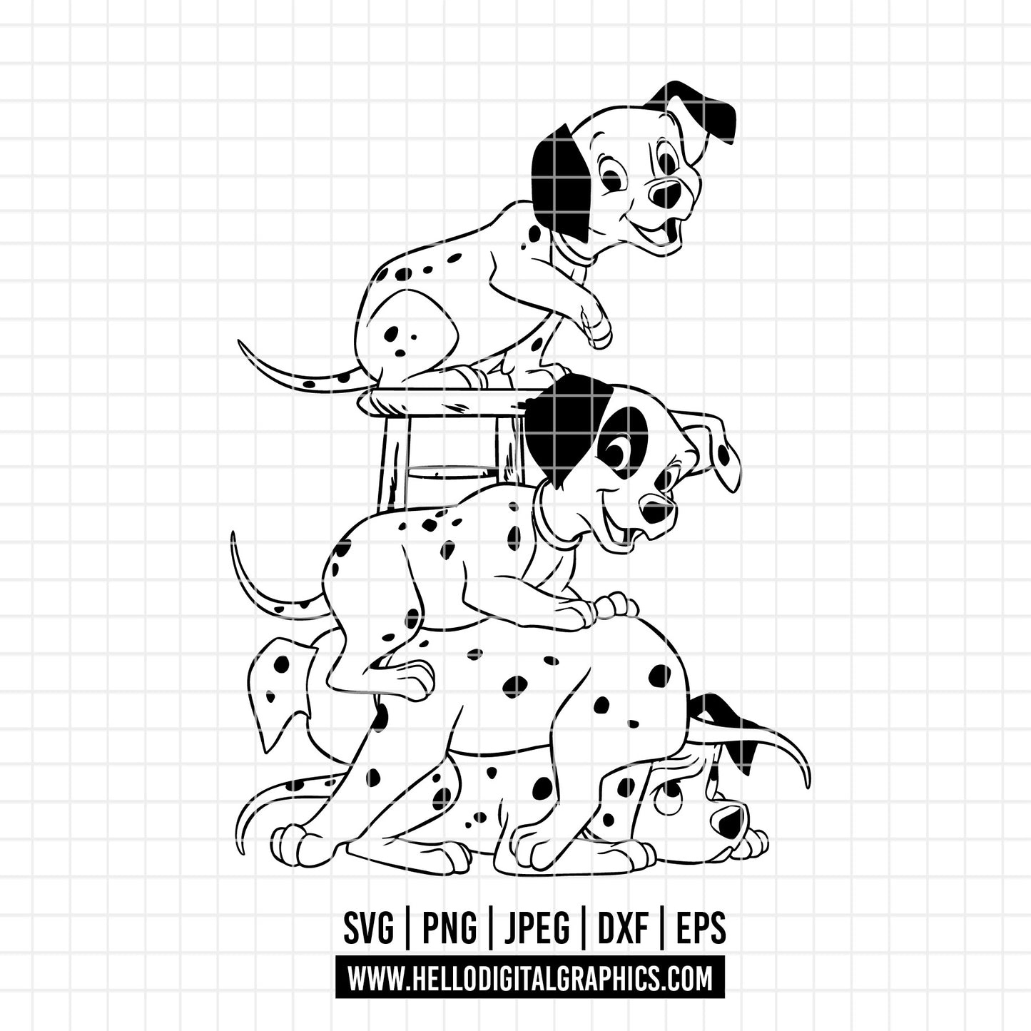 COD3047 - Dalmatian svg, dog svg, dalmatian cut file, puppy outline svg, disney svg