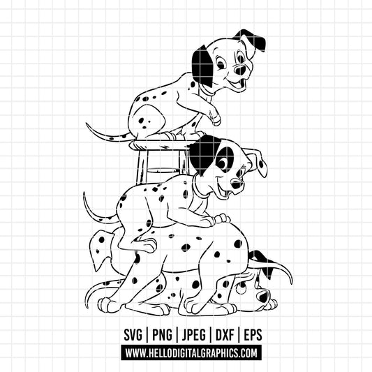 COD3047 - Dalmatian svg, dog svg, dalmatian cut file, puppy outline svg, disney svg