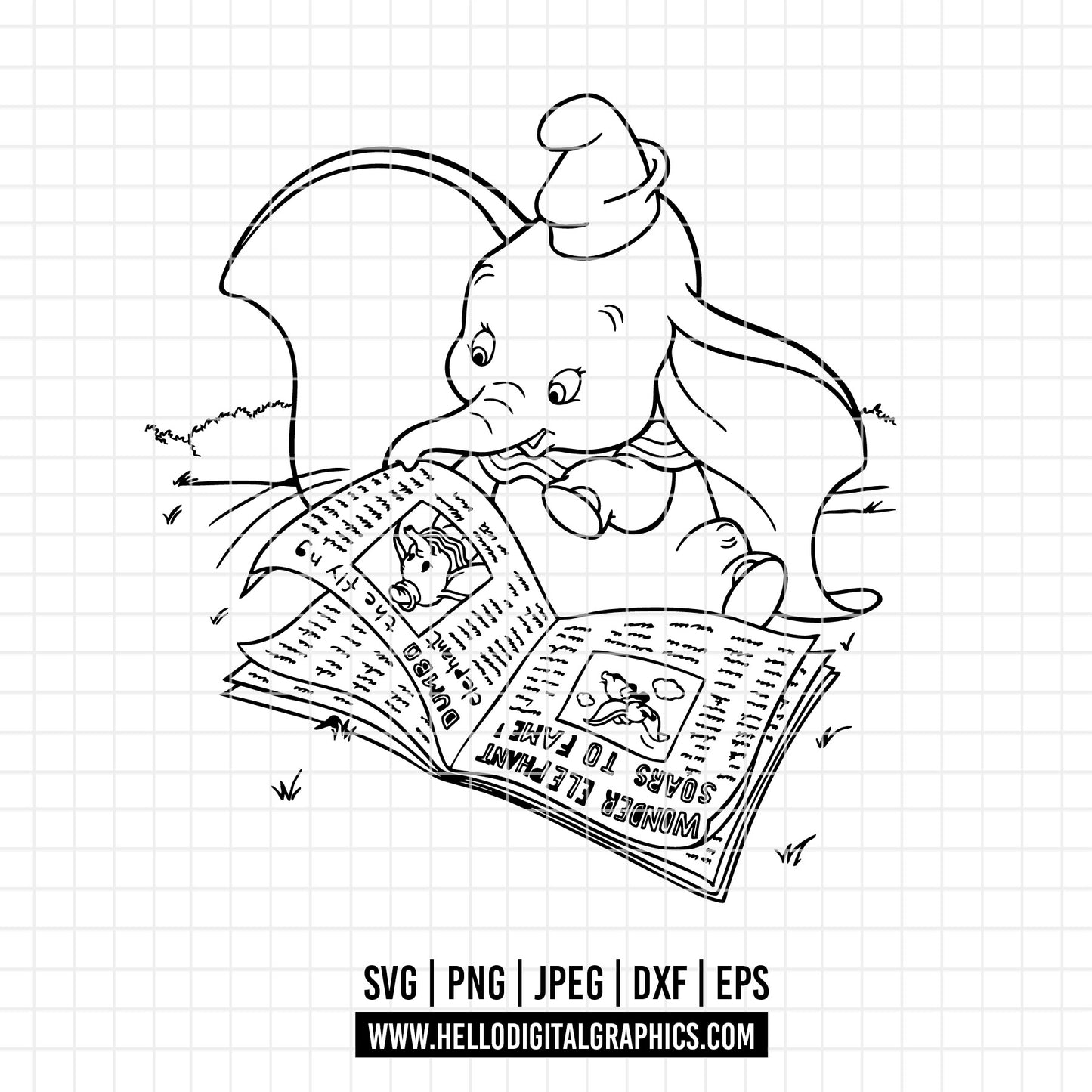 COD3048 - Dumbo svg, Digital Download, Instant Download, svg, dxf, eps & png files