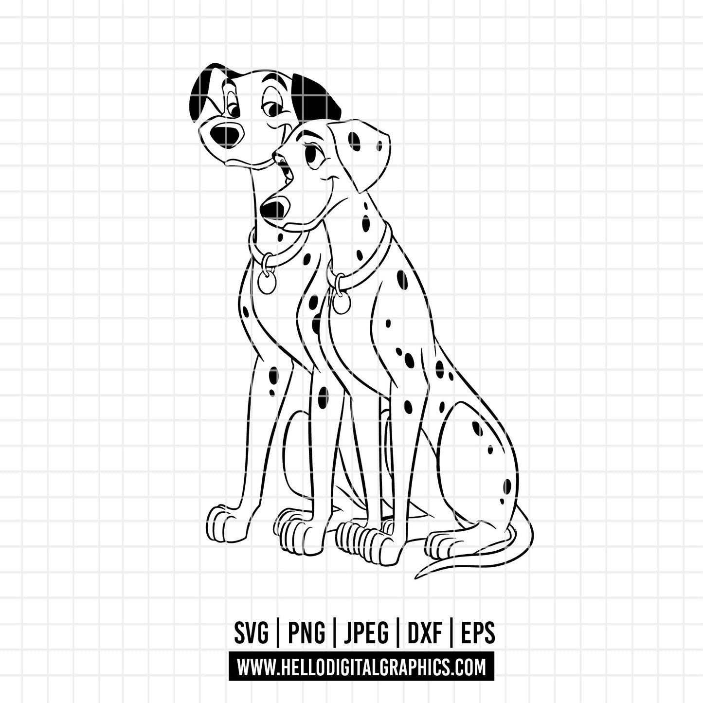 COD3052 - Dalmatian svg, dog svg, dalmatian cut file, puppy outline svg, disney svg