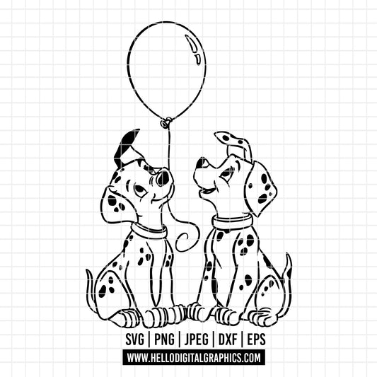 COD3067 - Dalmatian svg, dog svg, dalmatian cut file, puppy outline svg, disney svg