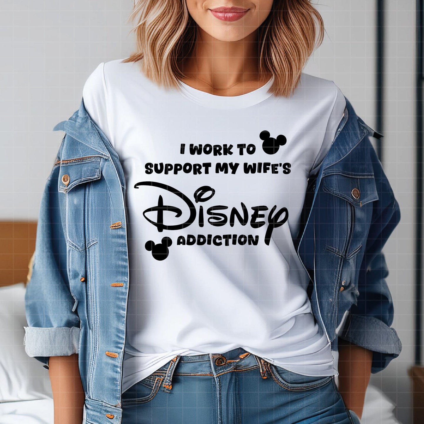 COD3081 - I work to support my wife's disney adduction png,, disneyland ears dtf , disney svg