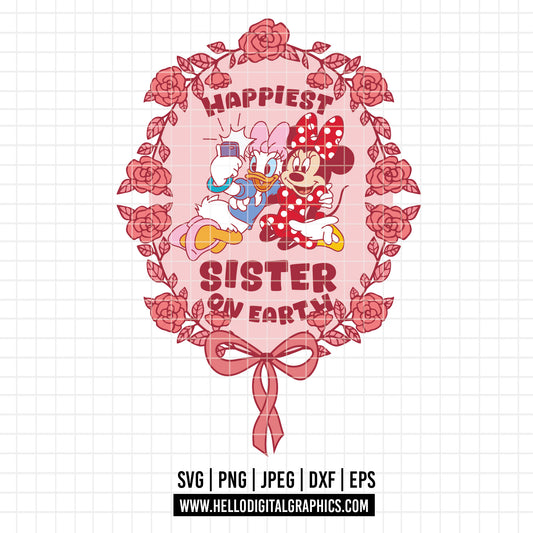 COD3083 - Happiest sister on earth svg, Happy Disney Park svg, Family Trip svg, Vacay Mode Svg, mickey svg, family svg
