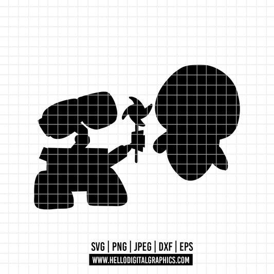 COD3088 - Wall e svg, Wall-e png, Disney svg, walle lineart clipart, wall e dtf, walle silhouette