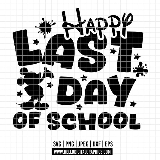 COD3090- Happy last day of school svg, mickey school svg,  Best teacher ever svg,  school heart svg, Graduation Cap SVG